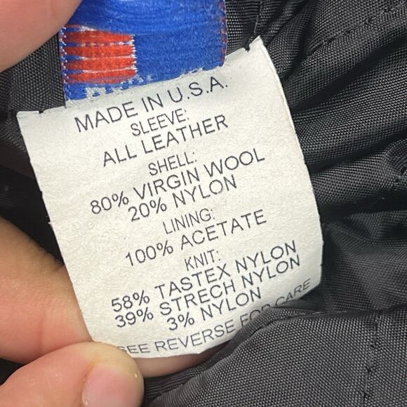 VTG Gold Rush Motorsports Varsity Wool Leather Jacket Purple Gold Sz XL - Picture 14 of 15